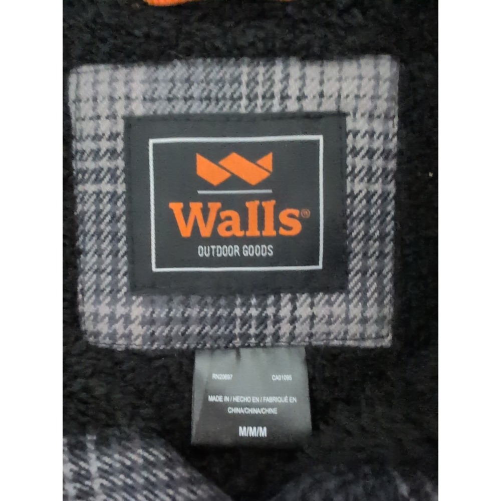 Men's Walls Outdoor Goods Sherpa Lined Heavy Flannel Plaid Size M - Picture 6 of 9